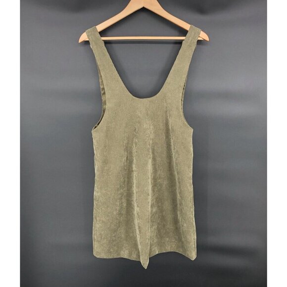 Hayden Los Angeles Corduroy Overall Jumper Dress Womens M Olive Green School - Picture 2 of 8